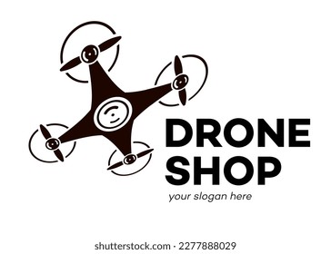 Drone logo vector black color isolated