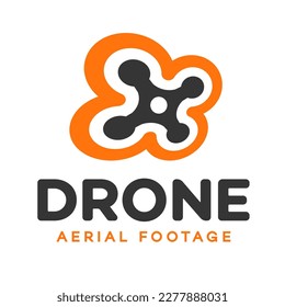 Drone logo vector color isolated on white background
