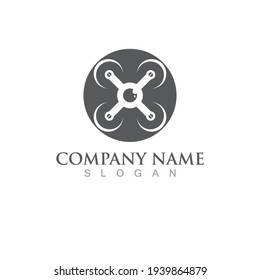 Drone logo vector icon design illustration
