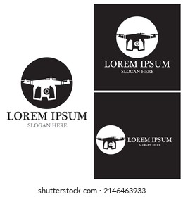 Drone logo vector icon design illustration
