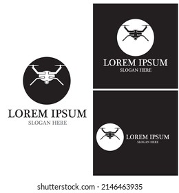 Drone logo vector icon design illustration
