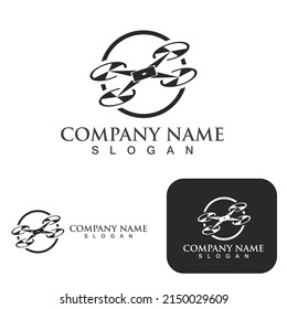 Drone logo vector icon design illustration
