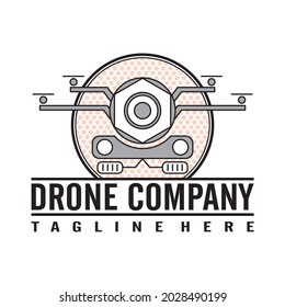 drone logo vector illustration -  future technology - 
artificial Intelligence - for your business mascot brand