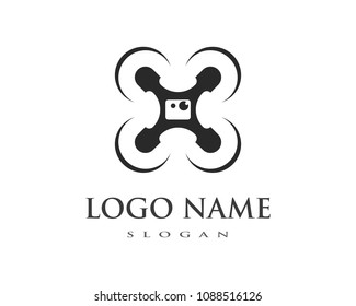 Drone logo vector template