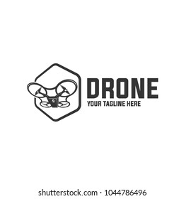 drone logos, badges, emblems and design elements. Quadrocopter store. Drone logo in white background / white isolated
