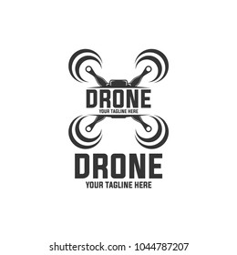 drone logos, badges, emblems and design elements. Quadrocopter store. Drone logo in white background / white isolated