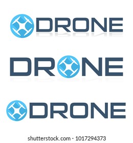 Drone Logotype Business Personal Design Round Icon Symbol, Flat Vector Illustration.