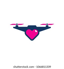 Drone Love Logo Icon Design
