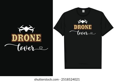 Drone amante drone voando projeto de camisa de tipografia