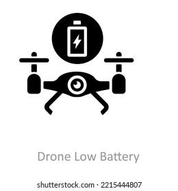 drone low battery icon concept