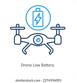 drone low battery icon concept