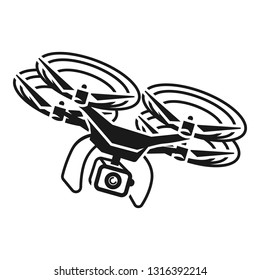 Drone maneuvering icon. Simple illustration of drone maneuvering vector icon for web design isolated on white background