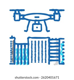 drone mapping doodle icon sketch vector. drone mapping sign. isolated symbol illustration