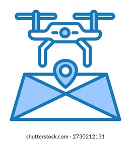 Drone Mapping Icon Blue Dualtone Design Vektorgrafik