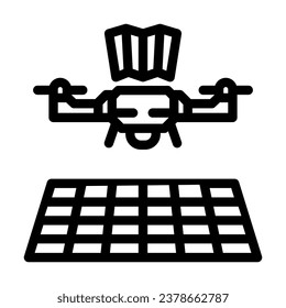 drone mapping line icon vector. drone mapping sign. isolated contour symbol black illustration