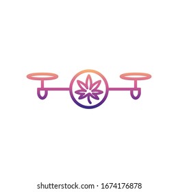 drone con icono de marihuana nolan. Línea delgada simple, contorno vectorial de iconos de drones para ui y ux, sitio web o aplicación móvil