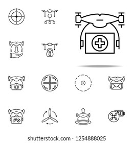 drone with medicines icon. Drones icons universal set for web and mobile