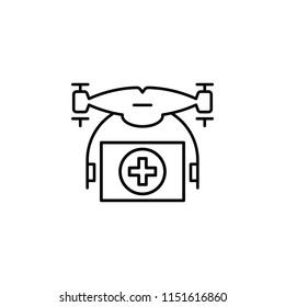 drone with medicines icon. Element of drones for mobile concept and web apps illustration. Thin line icon for website design and development, app development. Premium icon