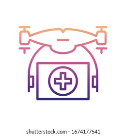 drone with medicines nolan icon. Simple thin line, outline vector of Drones icons for ui and ux, website or mobile application
