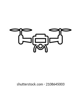 Drone, Military, Quadcopter Line Icon. Outline Vector.