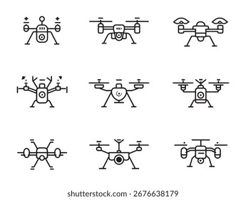 Design moderno de ilustração vetorial 2D drone
