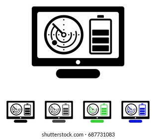 Drone Monitoring flat vector pictogram. Colored drone monitoring gray, black, blue, green pictogram versions. Flat icon style for application design.