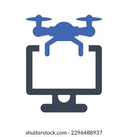 Drone monitoring icon, Vector Graphics