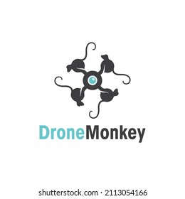 Drone Monkey logo design, drone club or shop. design elements for company logos