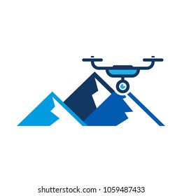 Drone Mountain Logo Icon Design