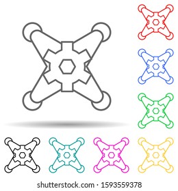 drone multi color style icon. Simple thin line, outline vector of drones icons for ui and ux, website or mobile application