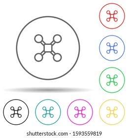 drone multi color style icon. Simple thin line, outline vector of drones icons for ui and ux, website or mobile application
