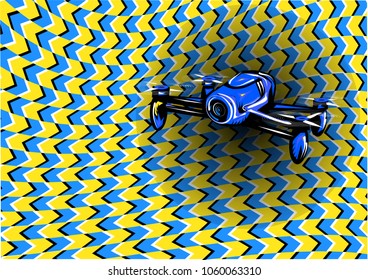 drone and optical illusion of movement