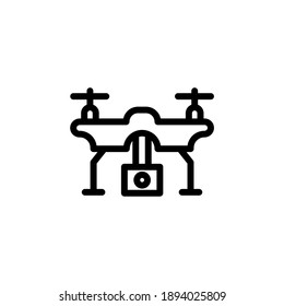 icono de contorno de drones. Internet de ilustración de vector de reflexión sobre fondo blanco