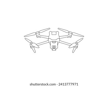 Drone outline icon vector. Drone outline isolated on white background. Vector Illustration