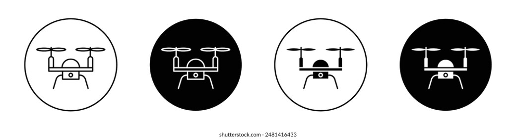 Drone outlined icon vector collection.