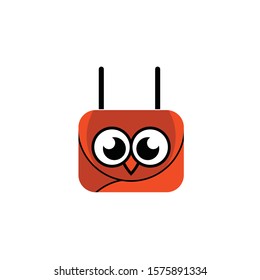 Drone Owl Logo Stock Vector Unique