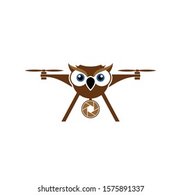 Drone Owl Logo Stock Vector Unique