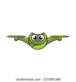 Drone Owl Logo Stock Vector Unique
