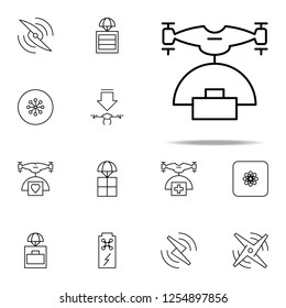 drone with parcel icon. Drones icons universal set for web and mobile