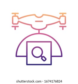 drone with parcel nolan icon. Simple thin line, outline vector of Drones icons for ui and ux, website or mobile application