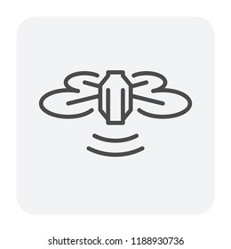 Drone and part icon design, editable stroke.