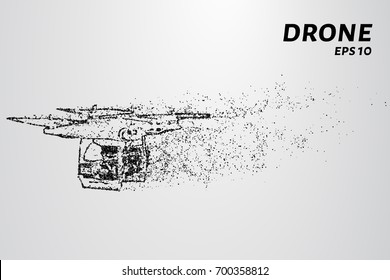The drone of the particles. The drone consists of circles and points. Vector illustration