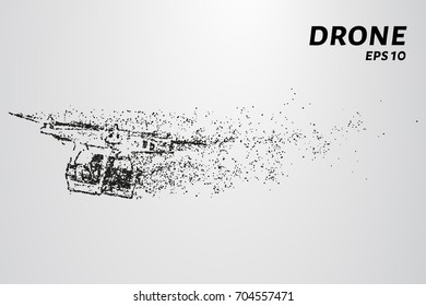 The drone of the particles. The drone consists of circles and points. Vector illustration