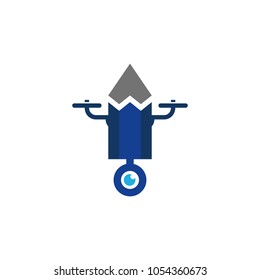 Drone Pencil Logo Icon Design