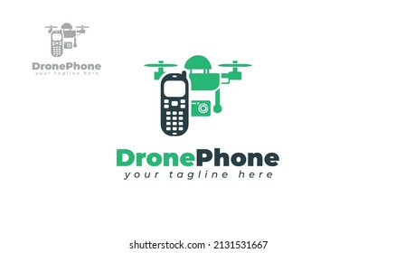 Drone phone logo design. vector