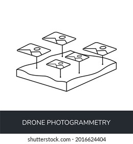 Drone photogrammetry mapping landscape scanning