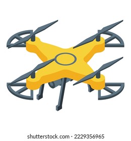 Drone photography icon isometric vector. Aerial video. Camera tour
