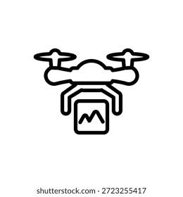 Icono de imagen de dron, gráficos de Vector de línea