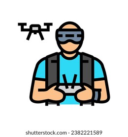 drone pilot drone color icon vector. drone pilot drone sign. isolated symbol illustration