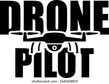 Drone pilot flying silhouette black